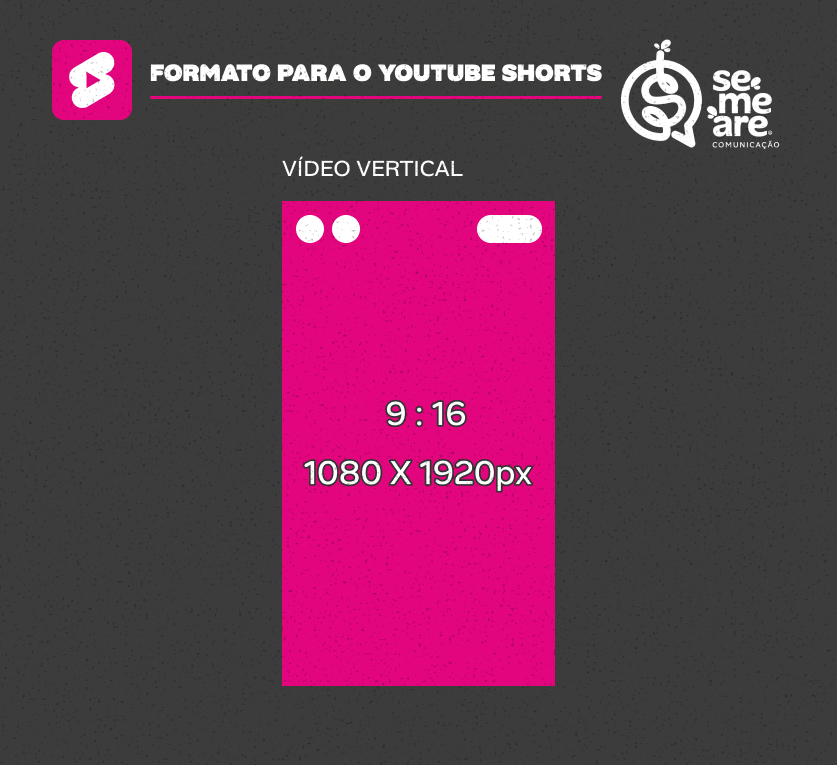 Formatos e tamanhos para reels no YouTube