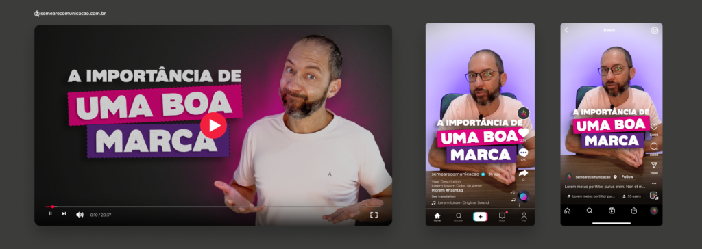 adaptar conteudo redes sociais instagram tiktok youtube exemplo comparativo