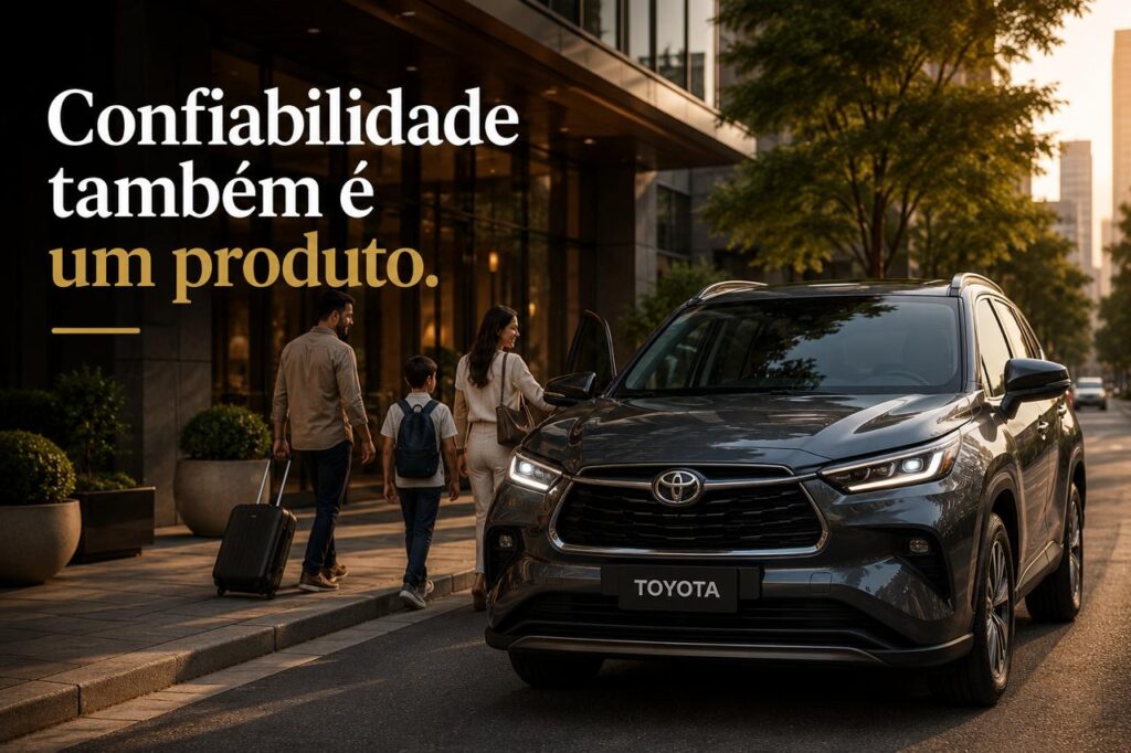 Veículo Toyota representando como a reputação reduz a percepção de risco durante uma decisão de compra.